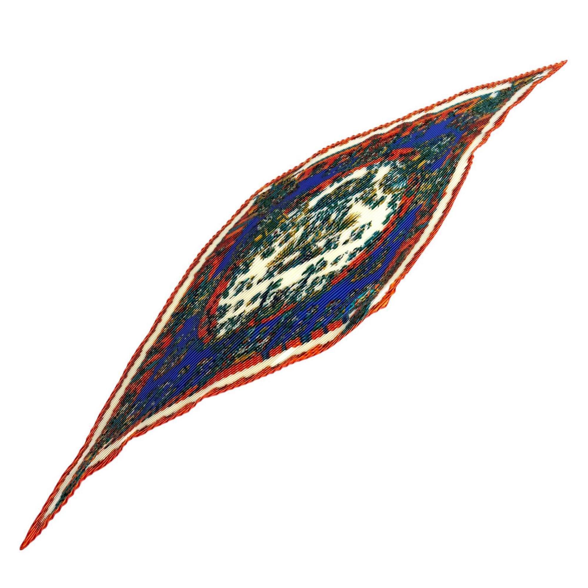Hermes Pleated Carre "Astronomy And Suns" (Astres Et Soleils) 100% Silk Rouge...